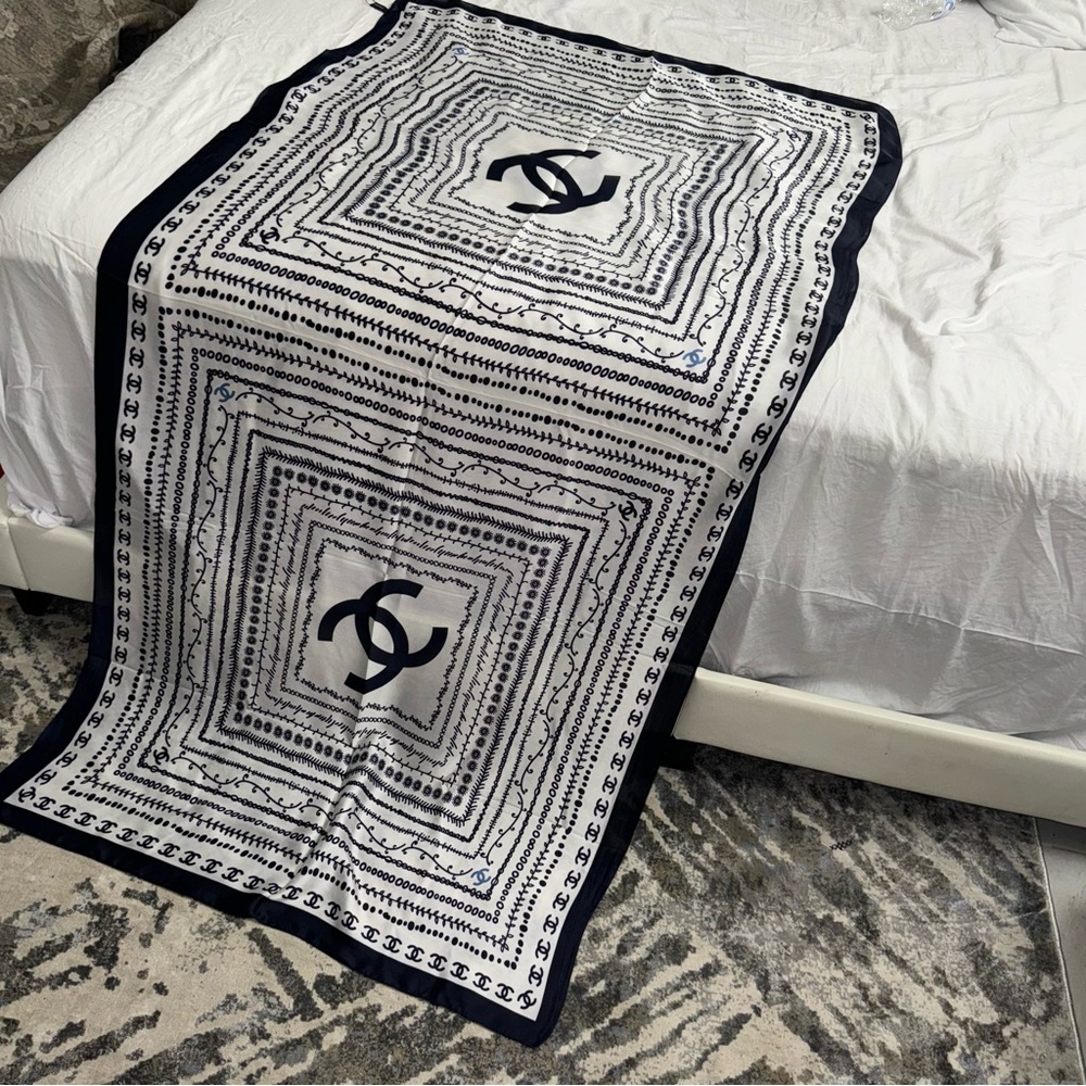 Chanel silk scarf shawl